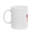 I Support Women's Rights and Wrongs Red Typographic Coffee Cup