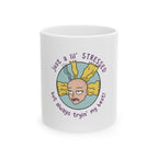 "Just a Lil' Stressed but Always Tryin' My Best" Cute Cartoon Stress-Relief Coffee Cup