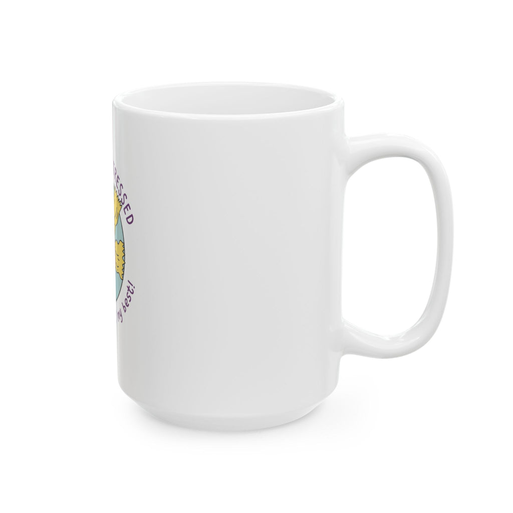 "Just a Lil' Stressed but Always Tryin' My Best" Cute Cartoon Stress-Relief Coffee Cup